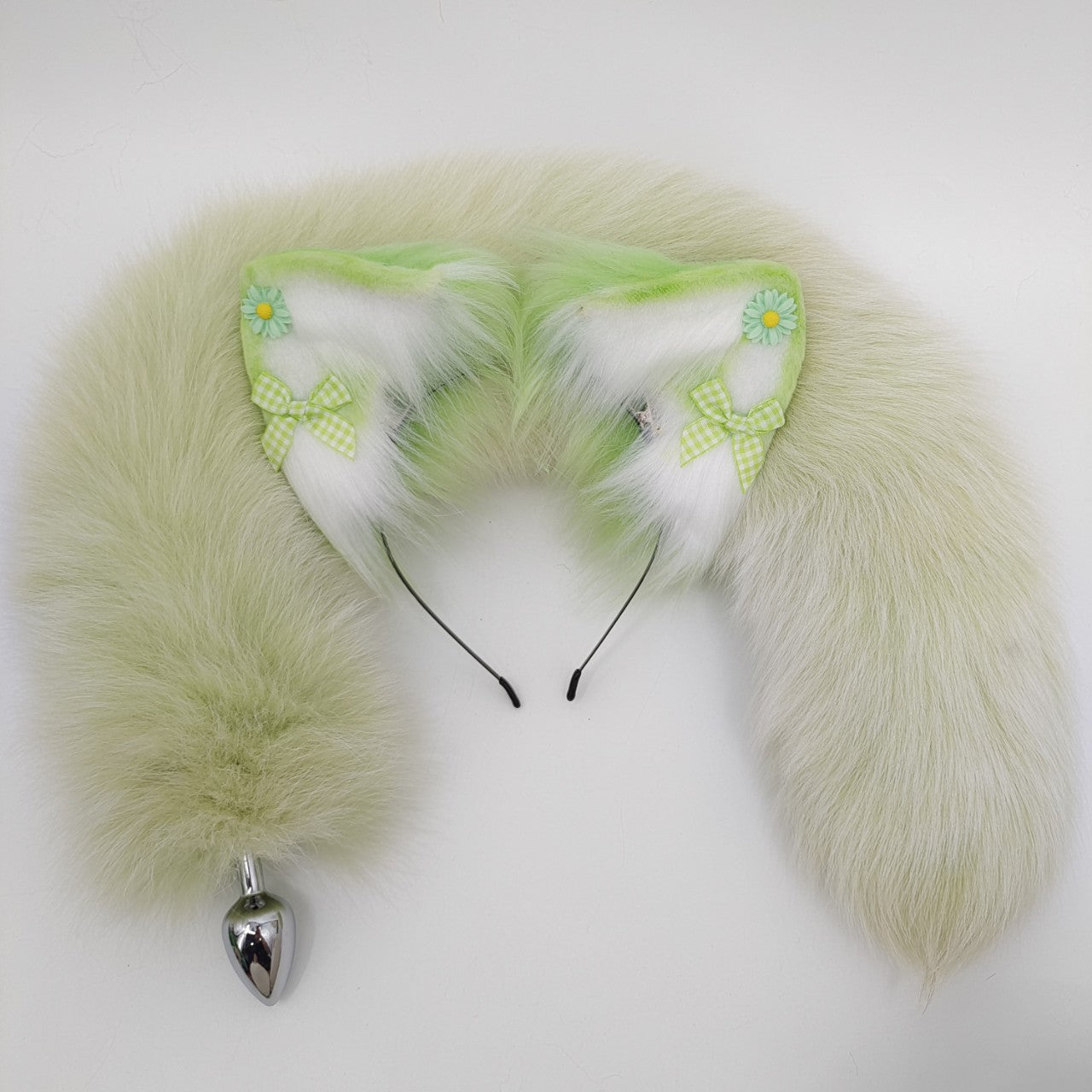 Green Furry Cosplay Fox Tail Butt Plug