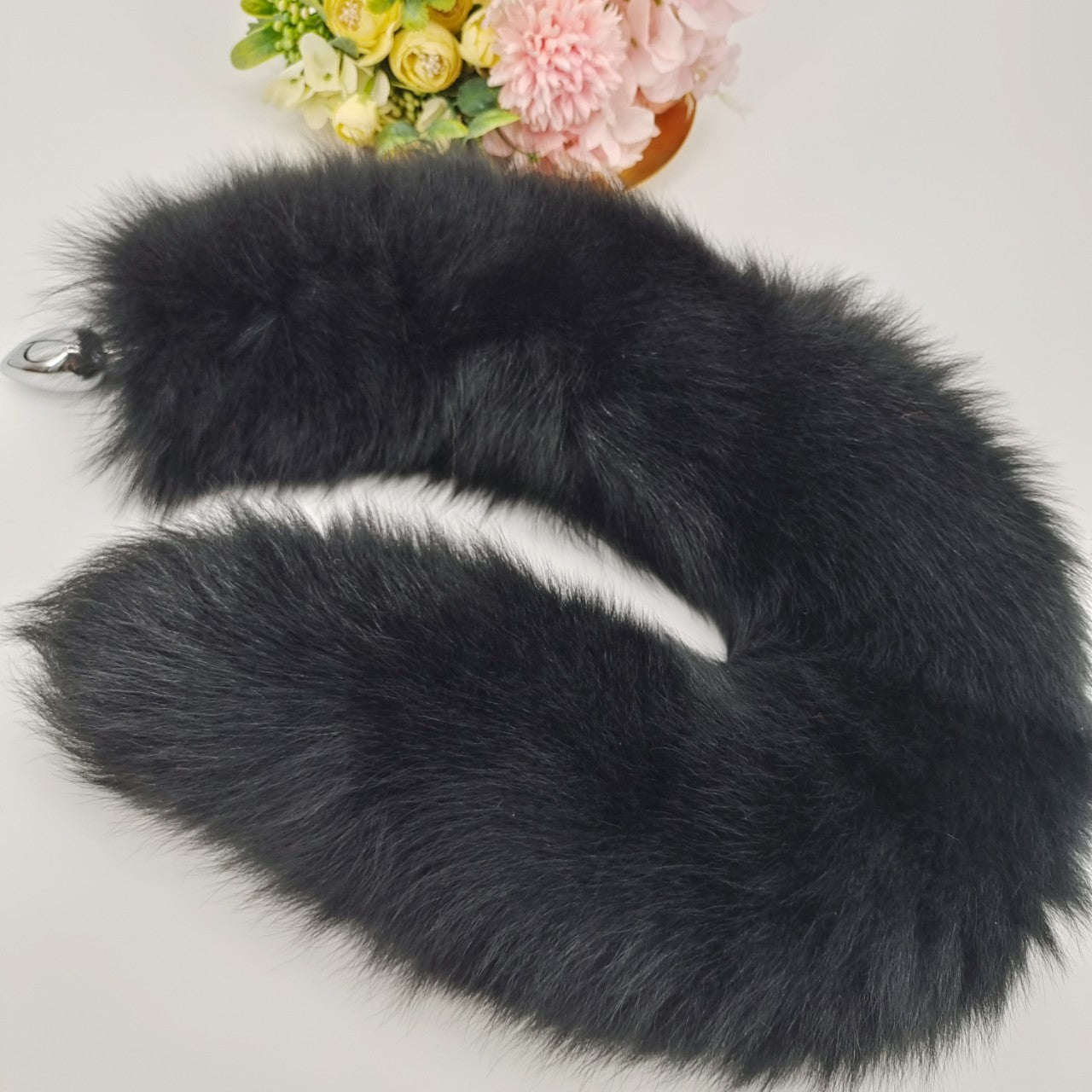 Gray Wolf Tail Butt Plug Fluffy 27 Inche