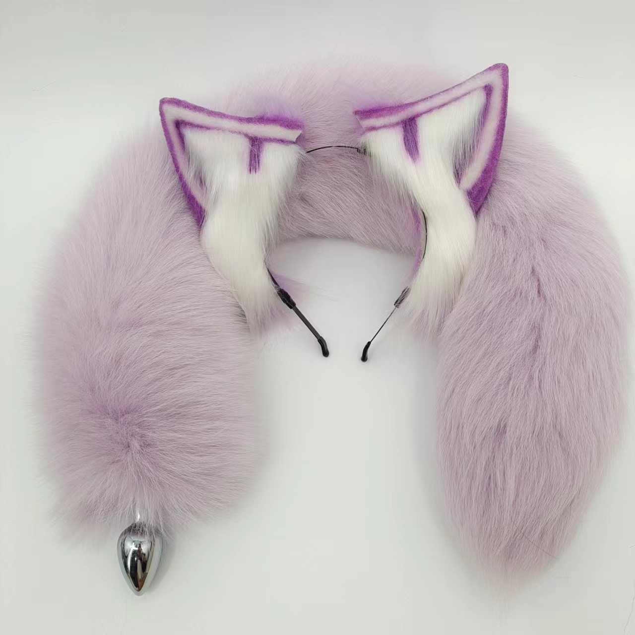 Purple Cute Fox Tail Metal Butt Plug