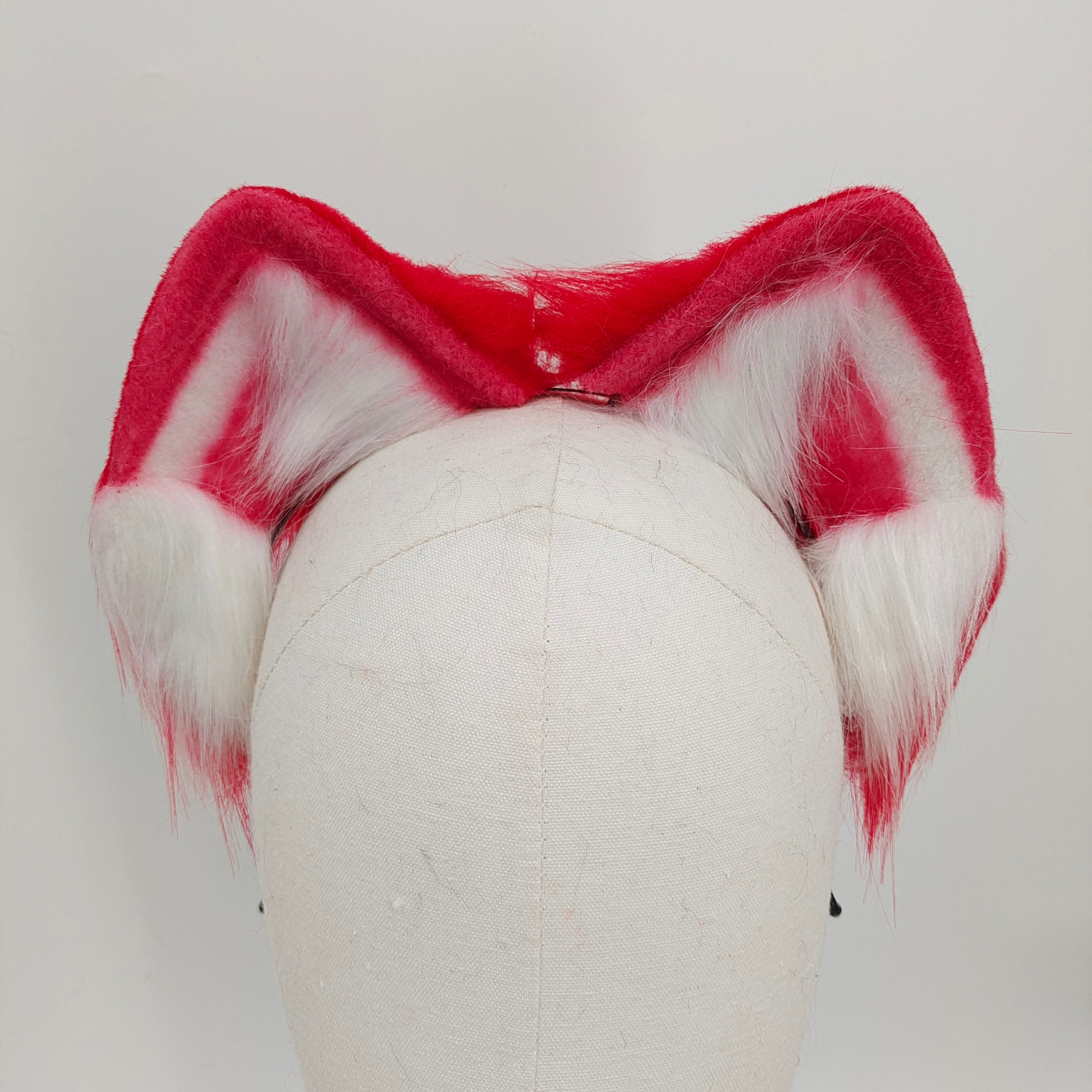 Vibrant Red Gradient Fox Tail Butt Plug