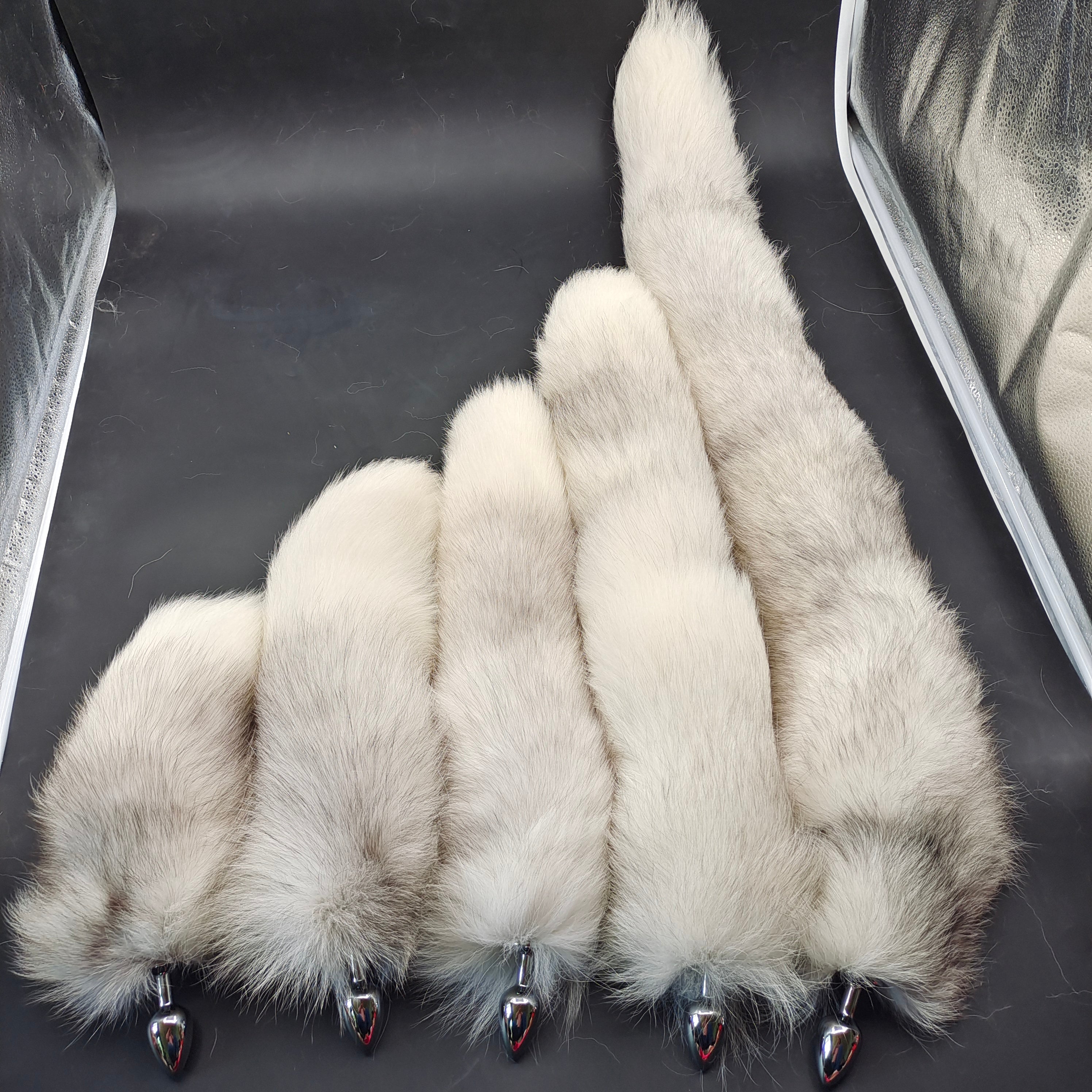 Furry Snow Fox Tail Metal Butt Plug