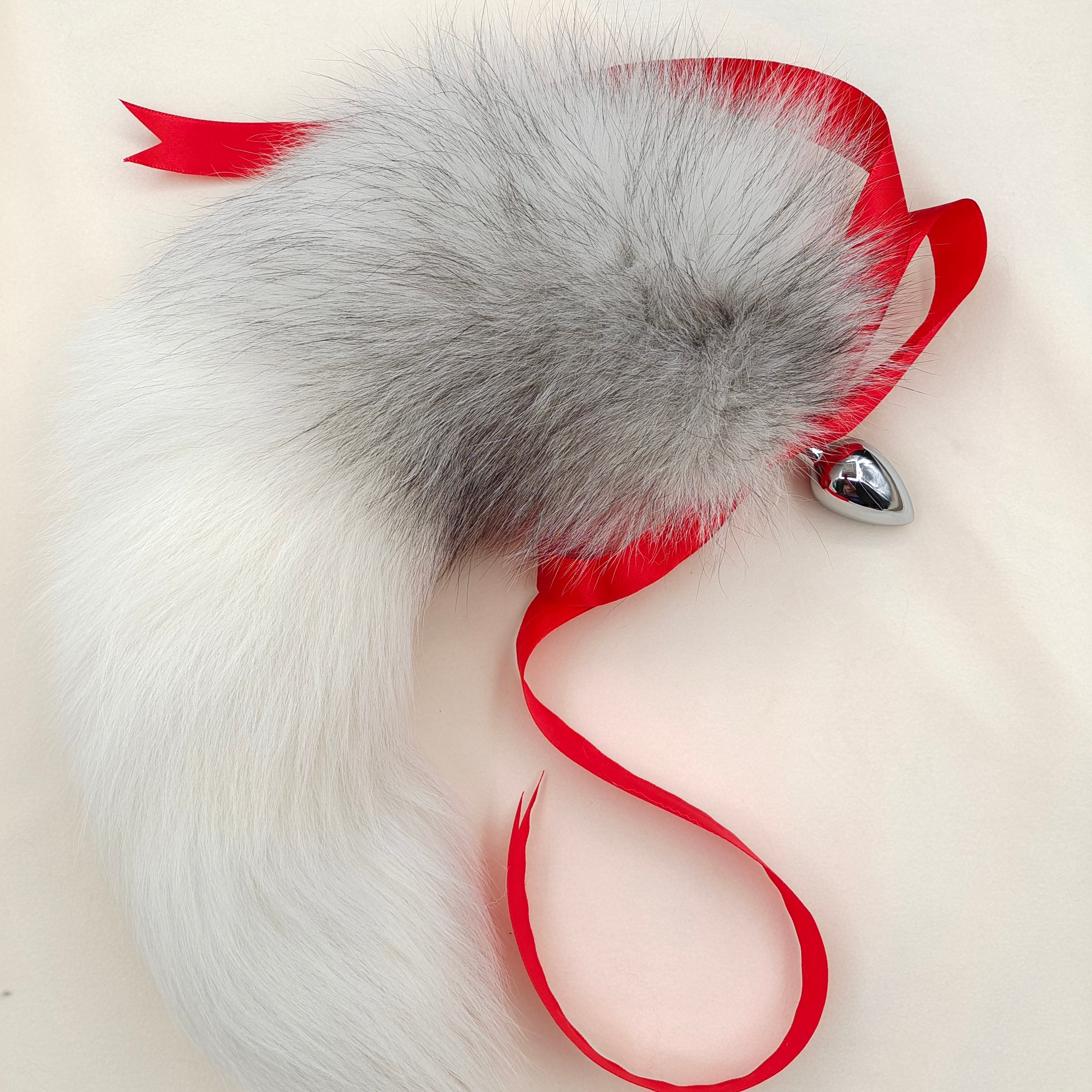 Furry Snow Fox Tail Metal Butt Plug