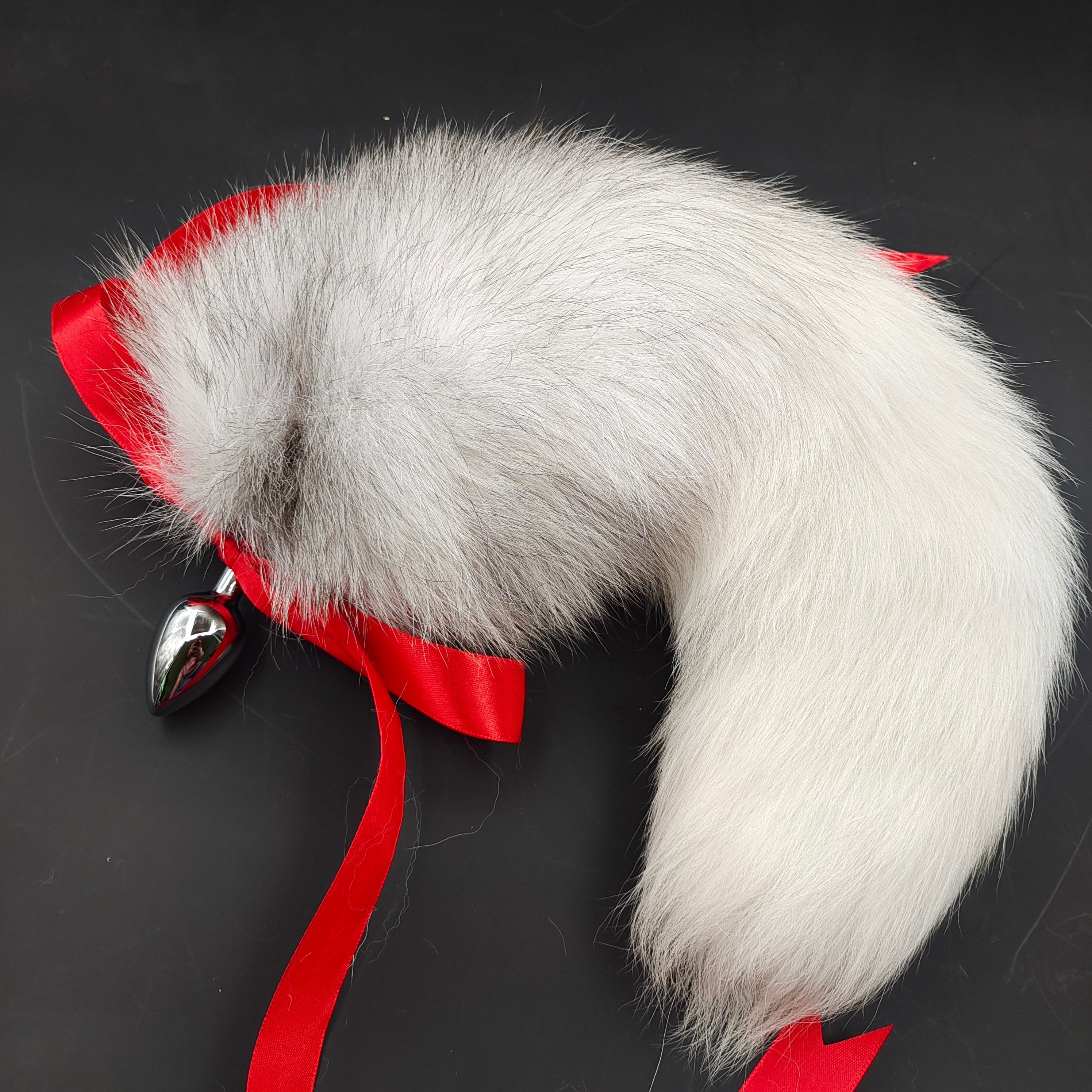 Furry Snow Fox Tail Metal Butt Plug