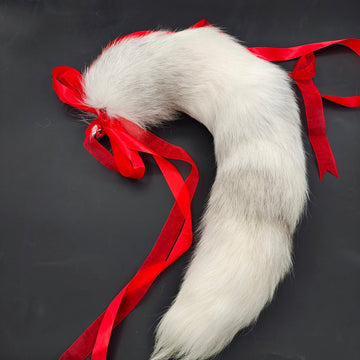Furry Snow Fox Tail Metal Butt Plug