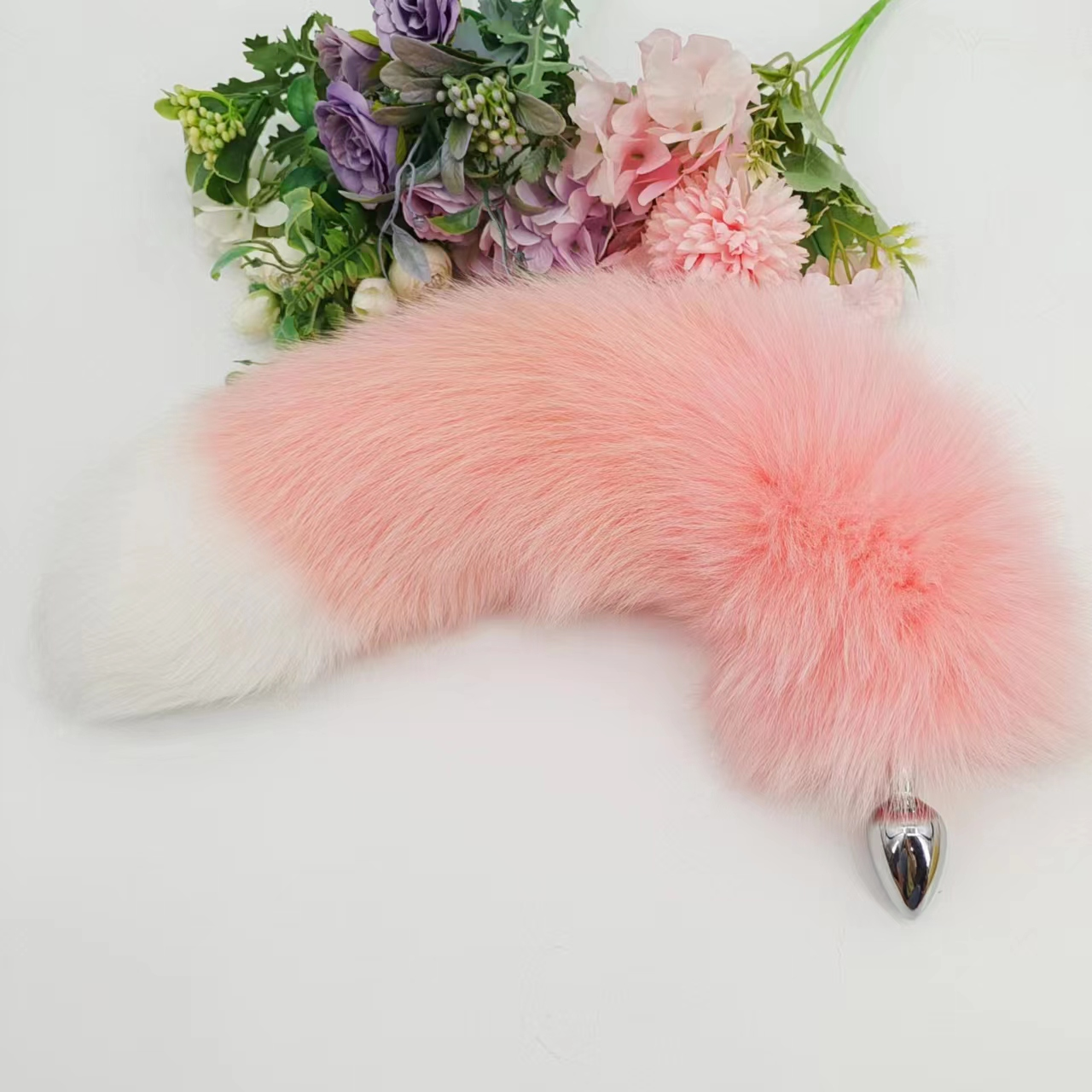 Fox Tail Pink Furry Butt Plug
