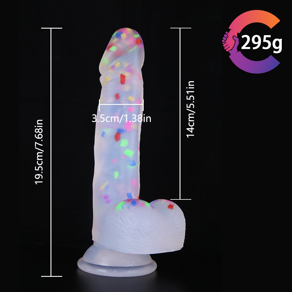 Confetti 7 Inch Strap On Jelly Dildo