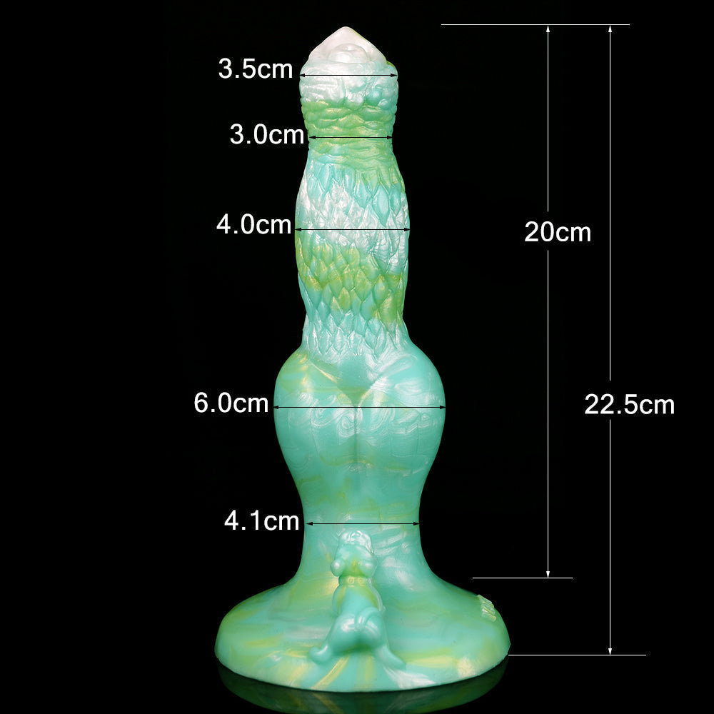 Dog Knot Dildo Green Fantasy 8 Inch