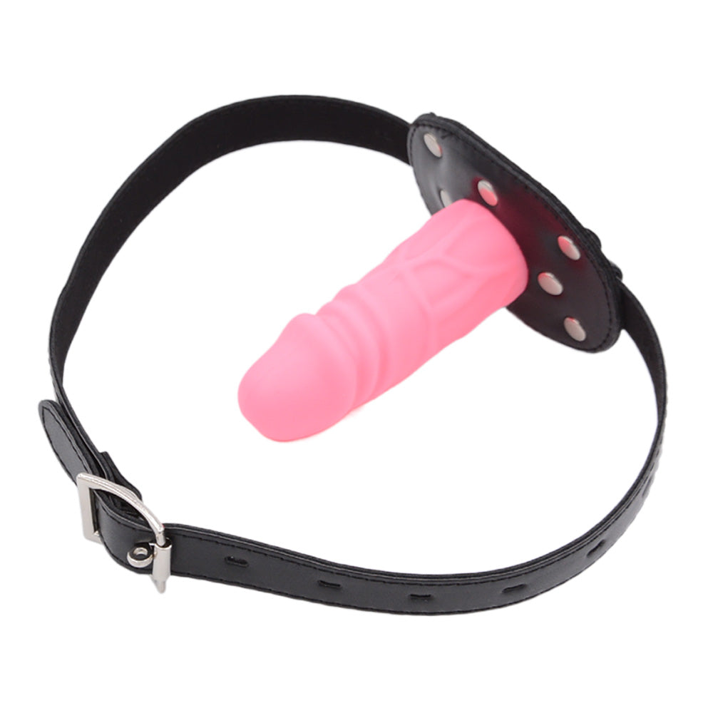 3.9 Inch Leather BDSM Face Dildo Gag