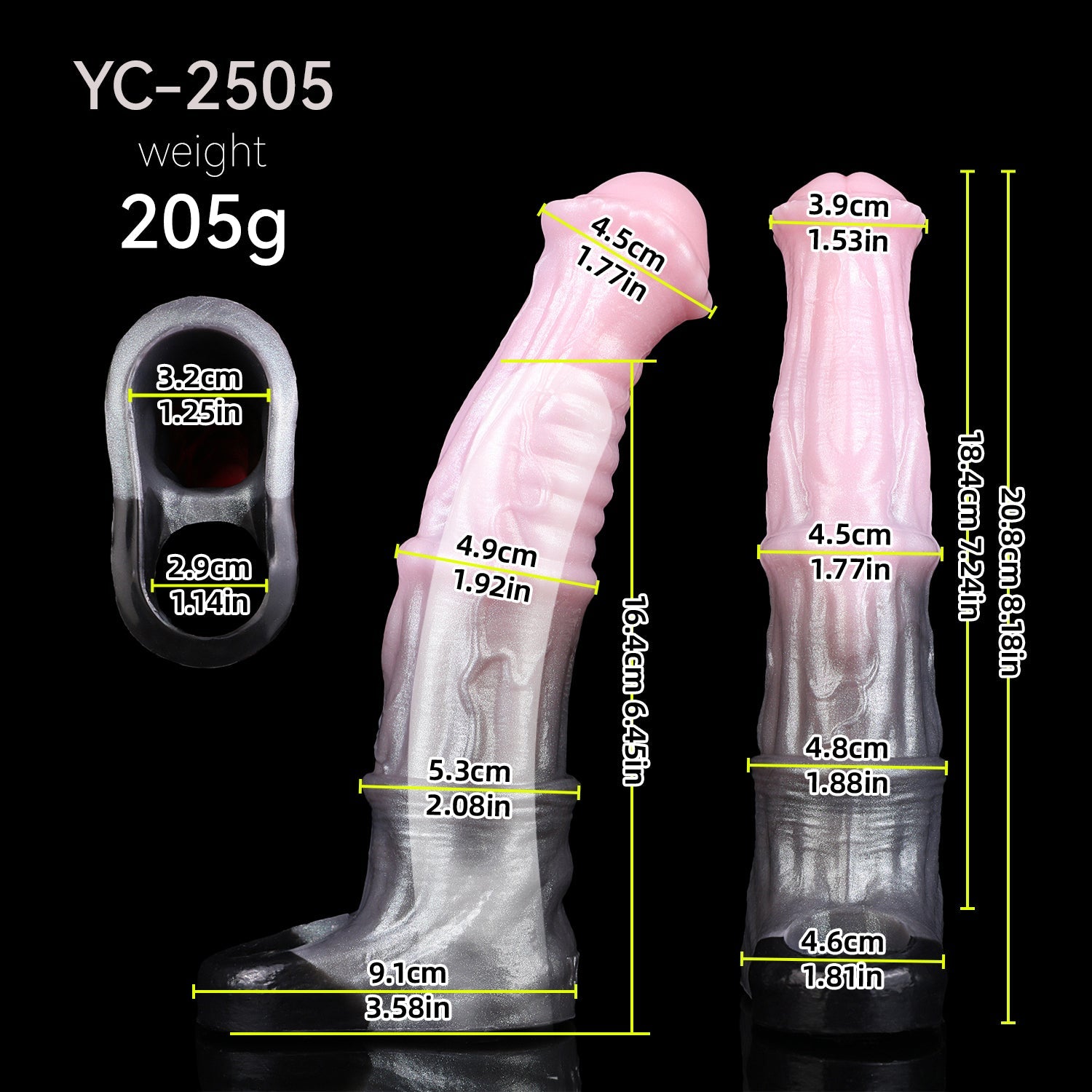 8 Inch Huge Horse Cock Extended Sleeve