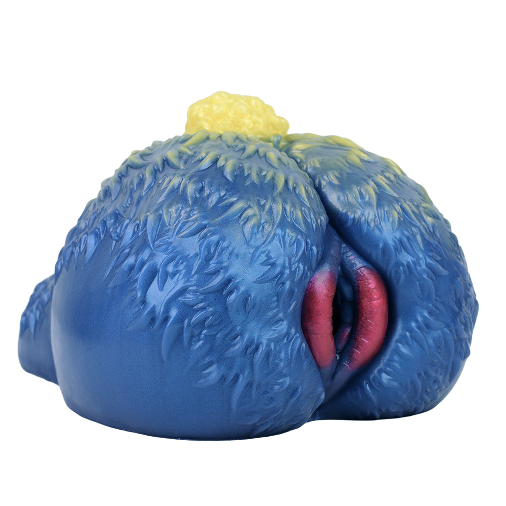 Blue Silicone Furry Goat Pocket Pussy