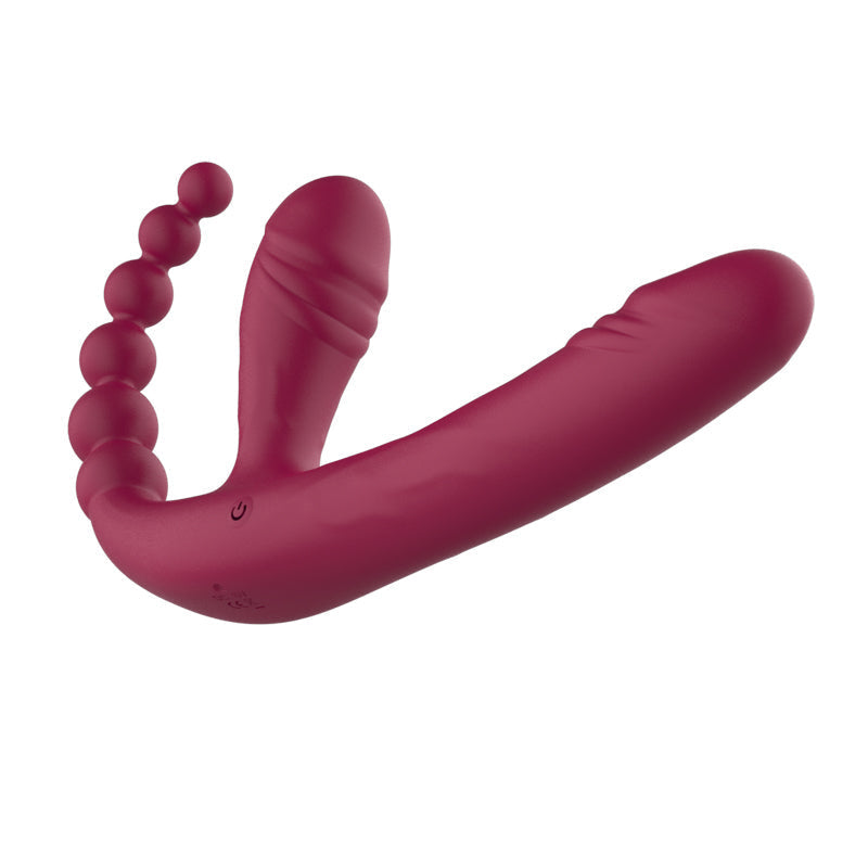 Three Head Sex Toy Couple Strapless Strapon