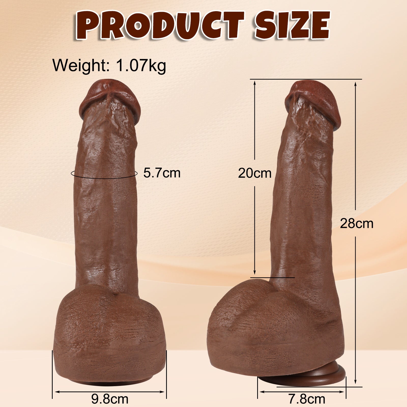 Brown Realistic 11 Inch Big Dildo