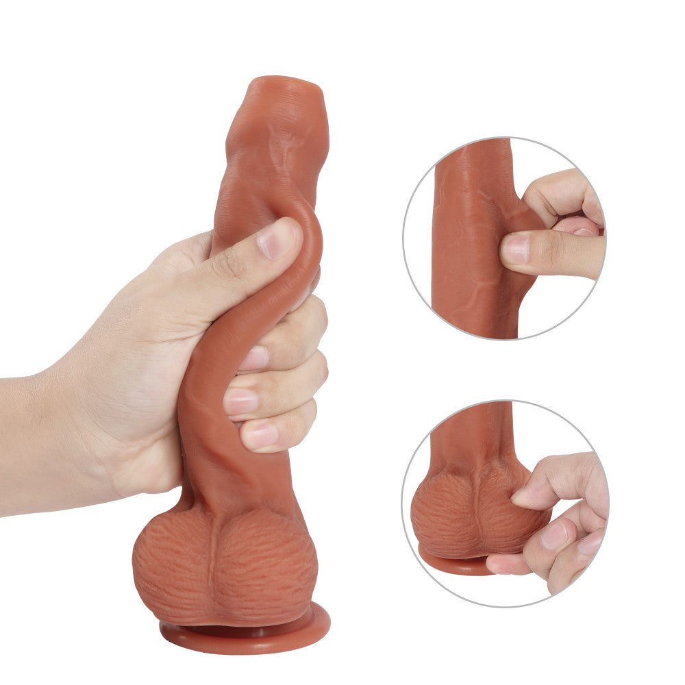 8 Inch Realistic Silicone Foreskin Dildo