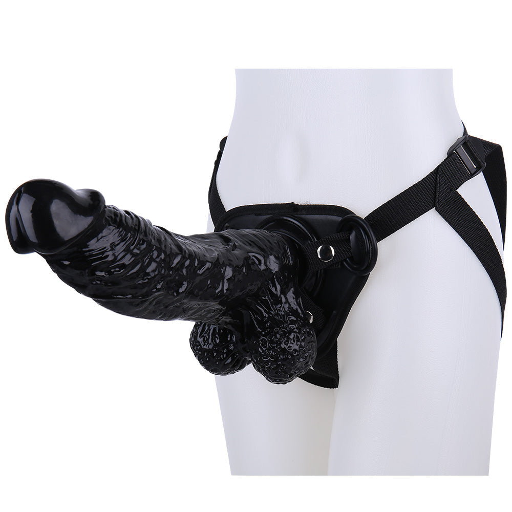 12 Inch Strap On Black Realistic Huge Dildo