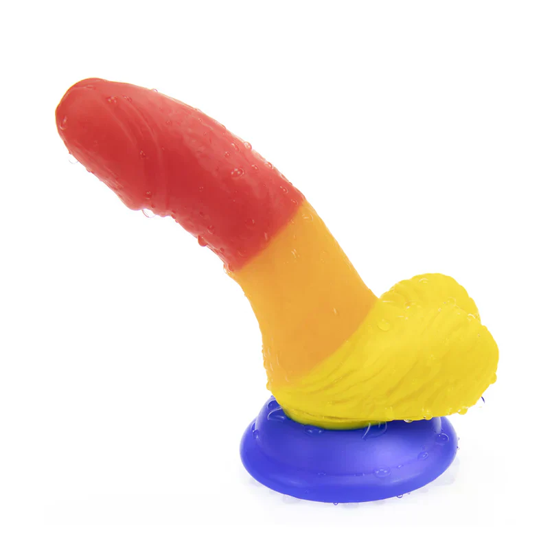 5 Inch Small Curved Silicone Rainbow Dildo
