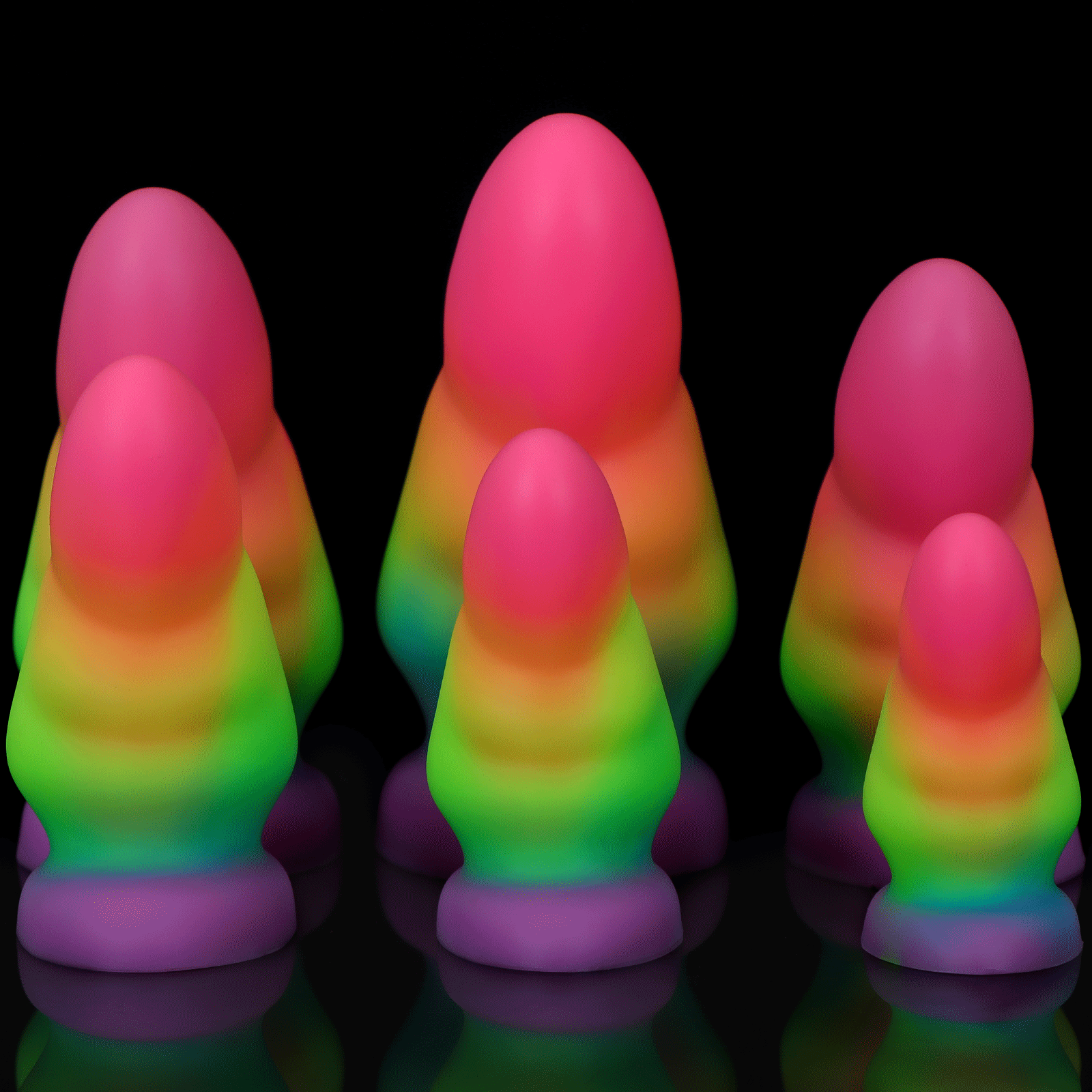 Rainbow Luminous Large Silicone Butt Plug
