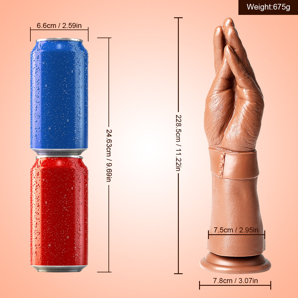 Hand Dildo Brown Realistic 11 Inch