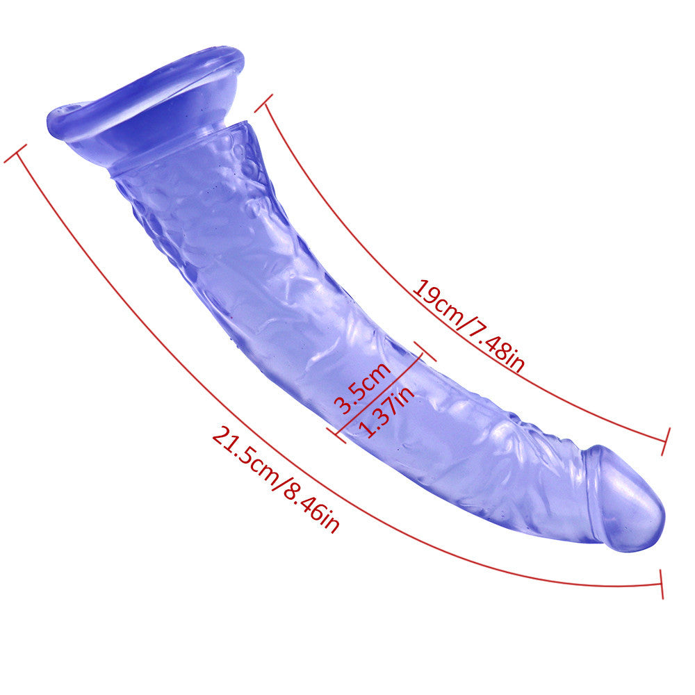 8 Inch Slim Blue Anal Jelly Dildo