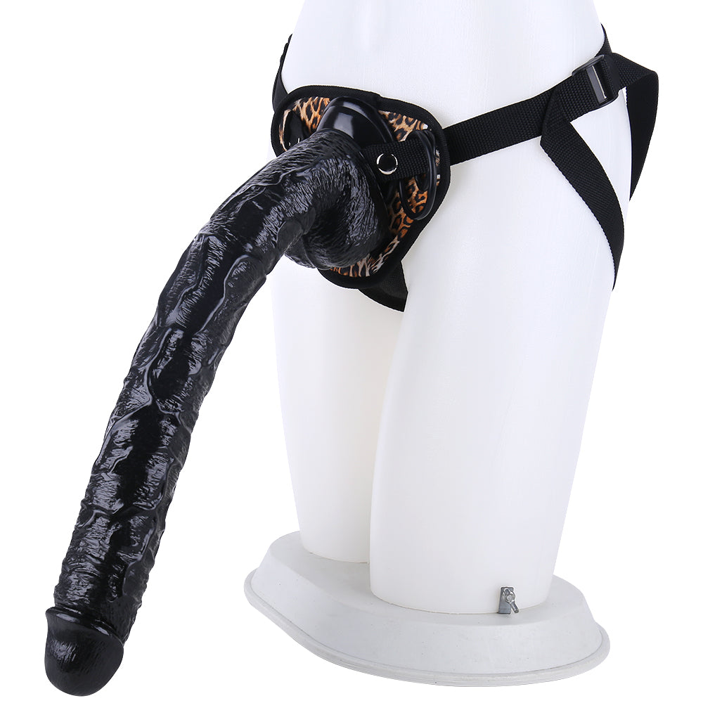 Huge Strap On 16 Inch Long Black Dildo