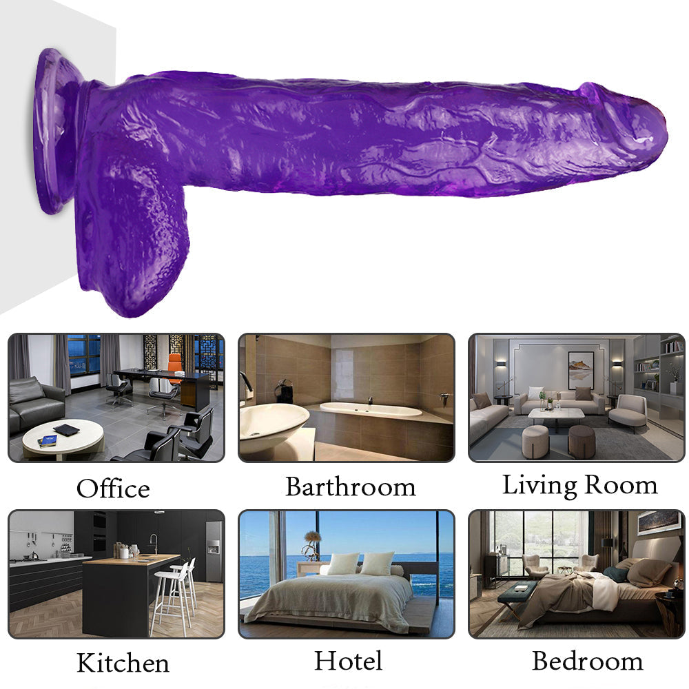 12 Inch Huge Purple Jelly Thick Dildo