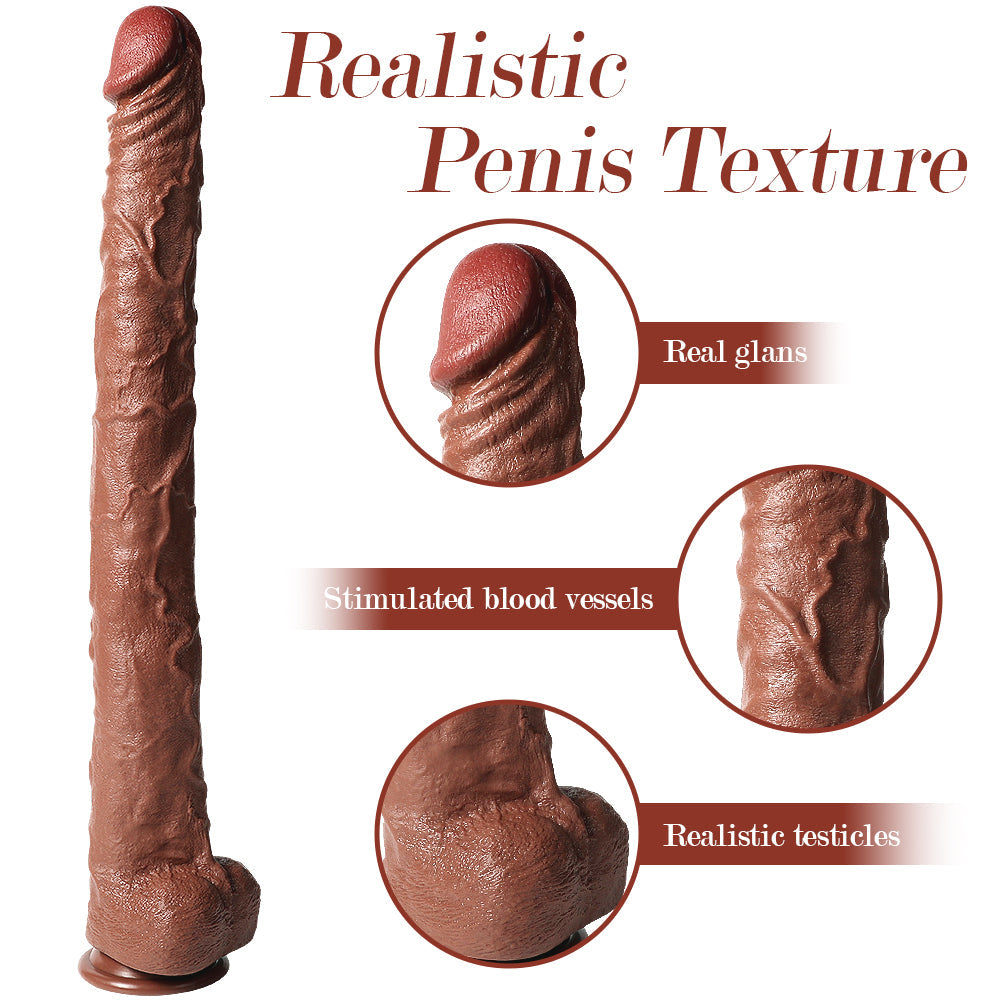 Extra Large Dildo Brown Realistic 20 Inch