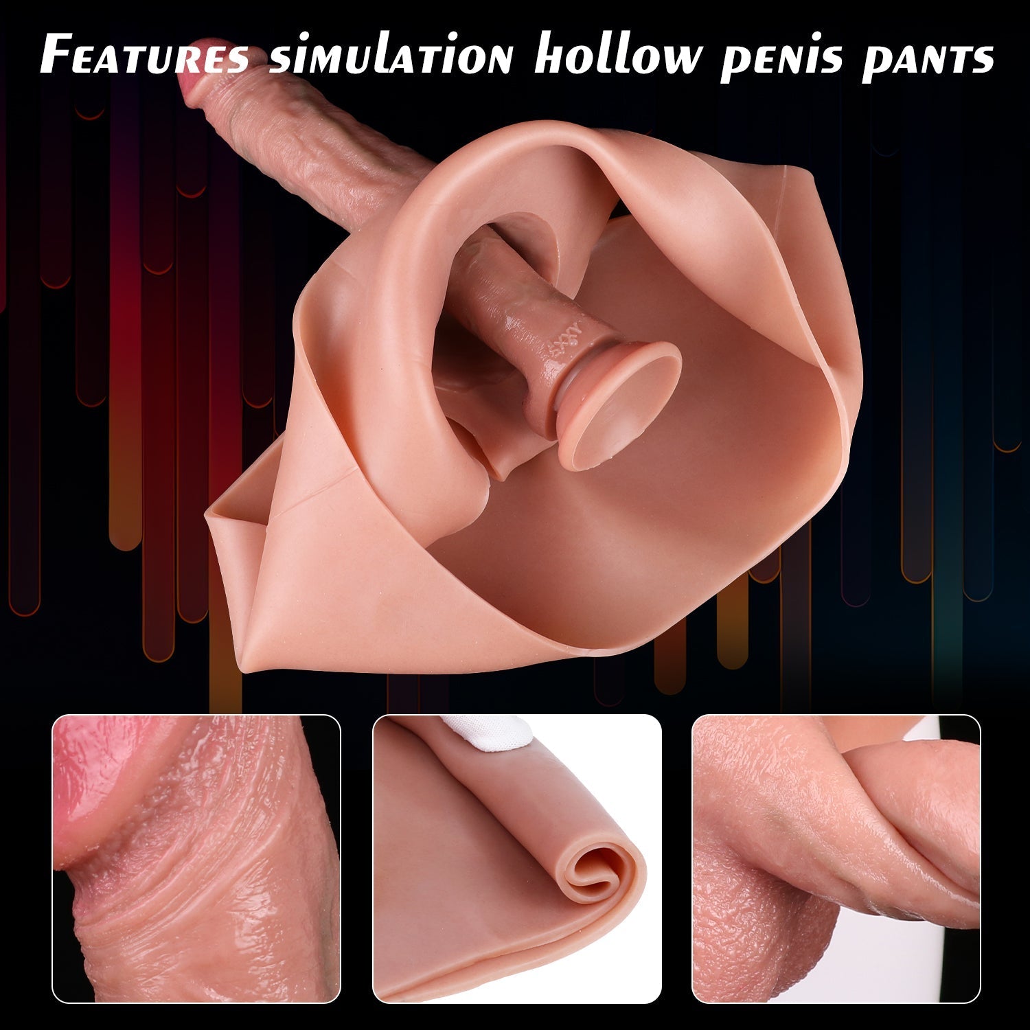 8 Inch Men's Realistic Hollow Dildo Pants