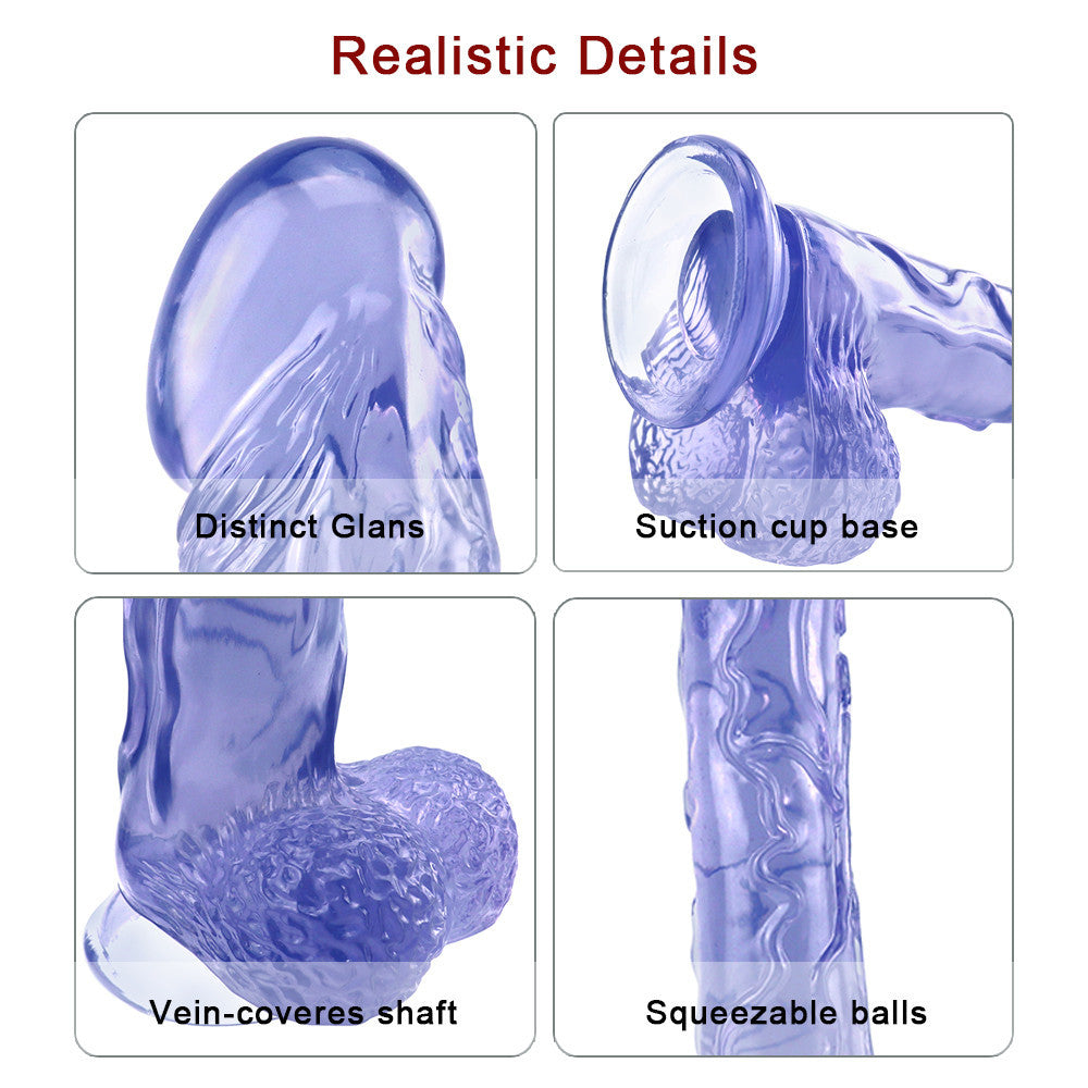 16 Inch Extra Long Blue Clear Jelly Dildo