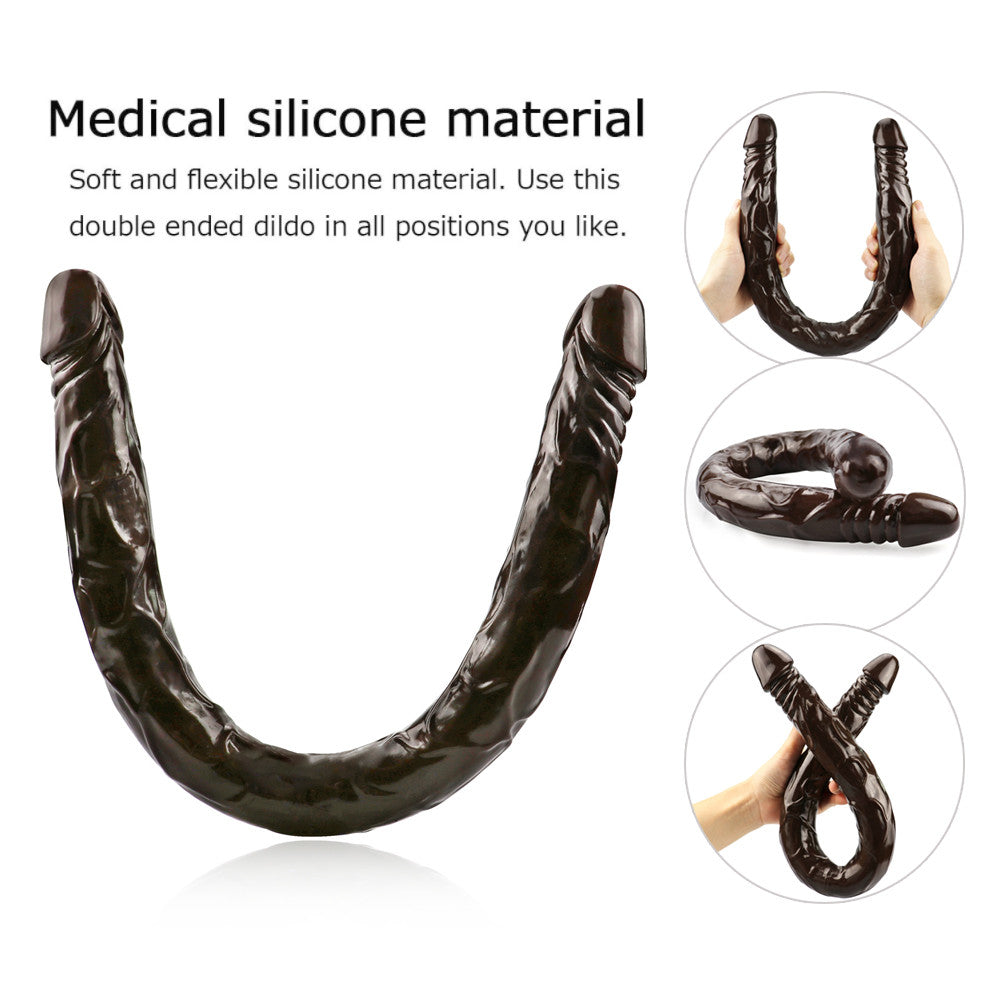 22 Inch Extra Long Brown Double Head Dildo