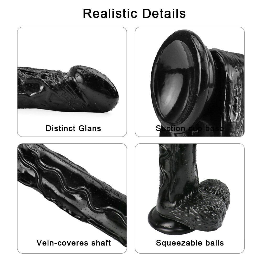 Black Mamba Dildo Realistic Extra Long 16 Inch
