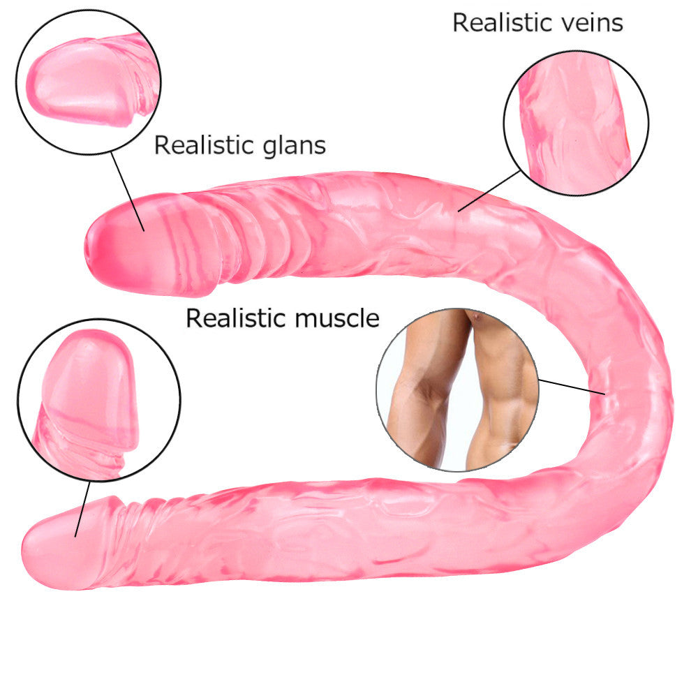 22 Inch Pink Jelly Lesbian Double Dildo