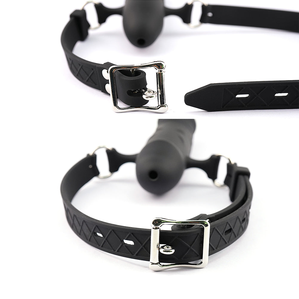Facedildo Black Silicone Gag