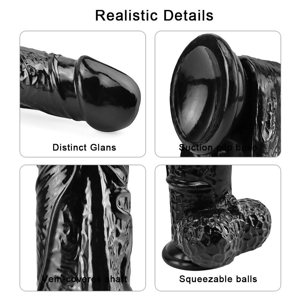Massive Black Dildo 11 Inch Realistic Cock