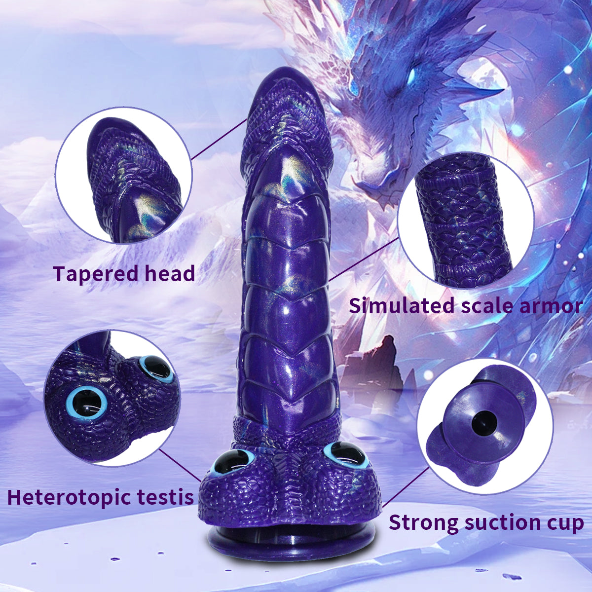 9 Inch Purple Bullet Vibrator Dragon Dildo