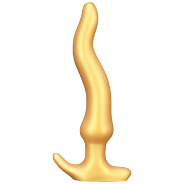 Giant Gold S Shaped Silicone Long Anal Plug