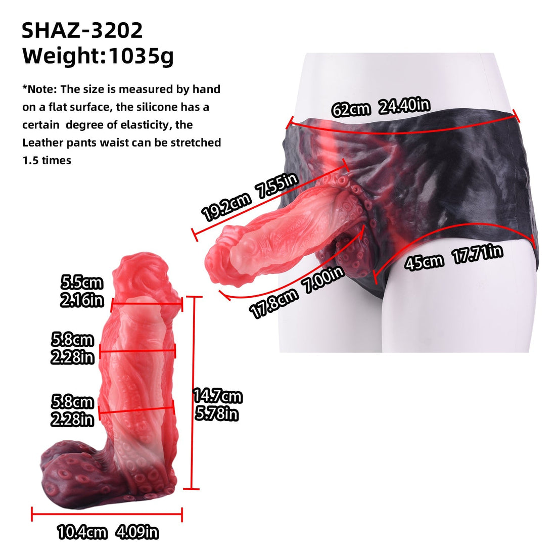 7 Inch Hollow Monster Tentacle Silicone Dildo Pants