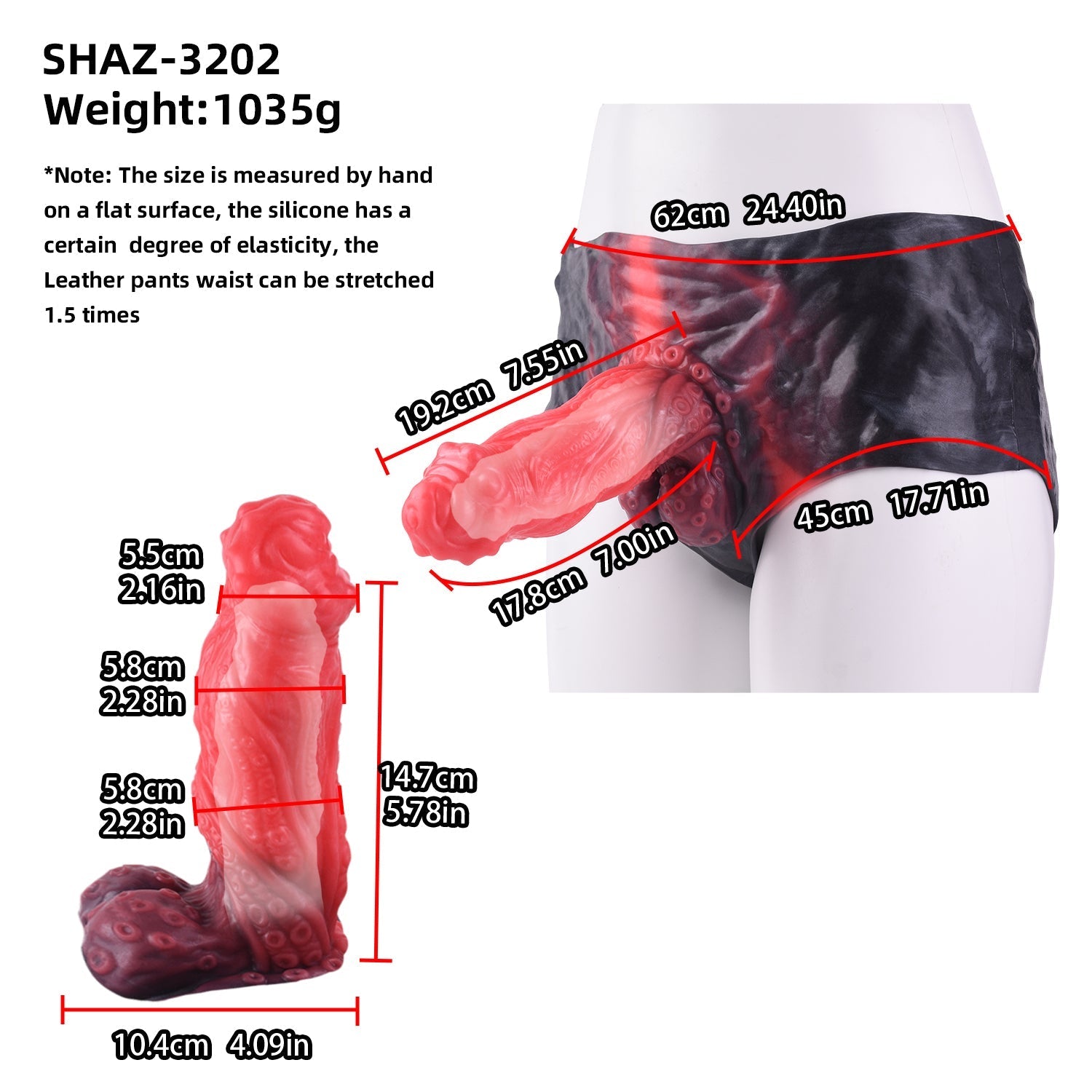 7 Inch Hollow Monster Tentacle Silicone Dildo Pants