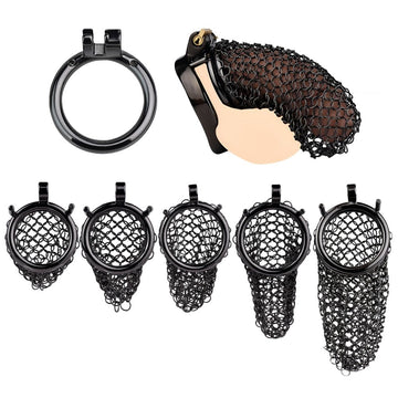 Black Metal Mesh Male Chastity Lock