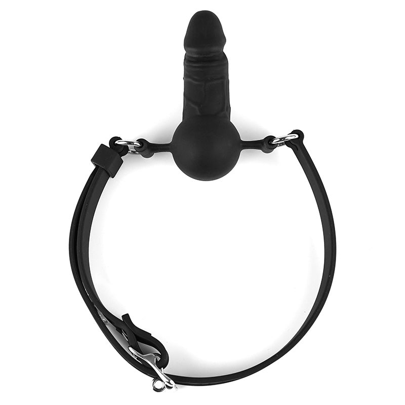 4 Inch Black Silicone Face Dildo Gag