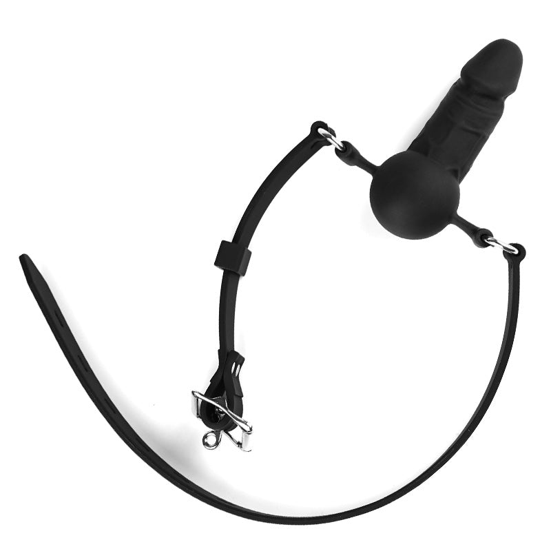4 Inch Black Silicone Face Dildo Gag