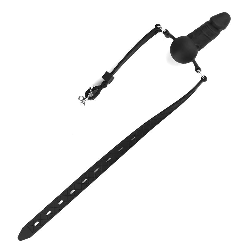 4 Inch Black Silicone Face Dildo Gag
