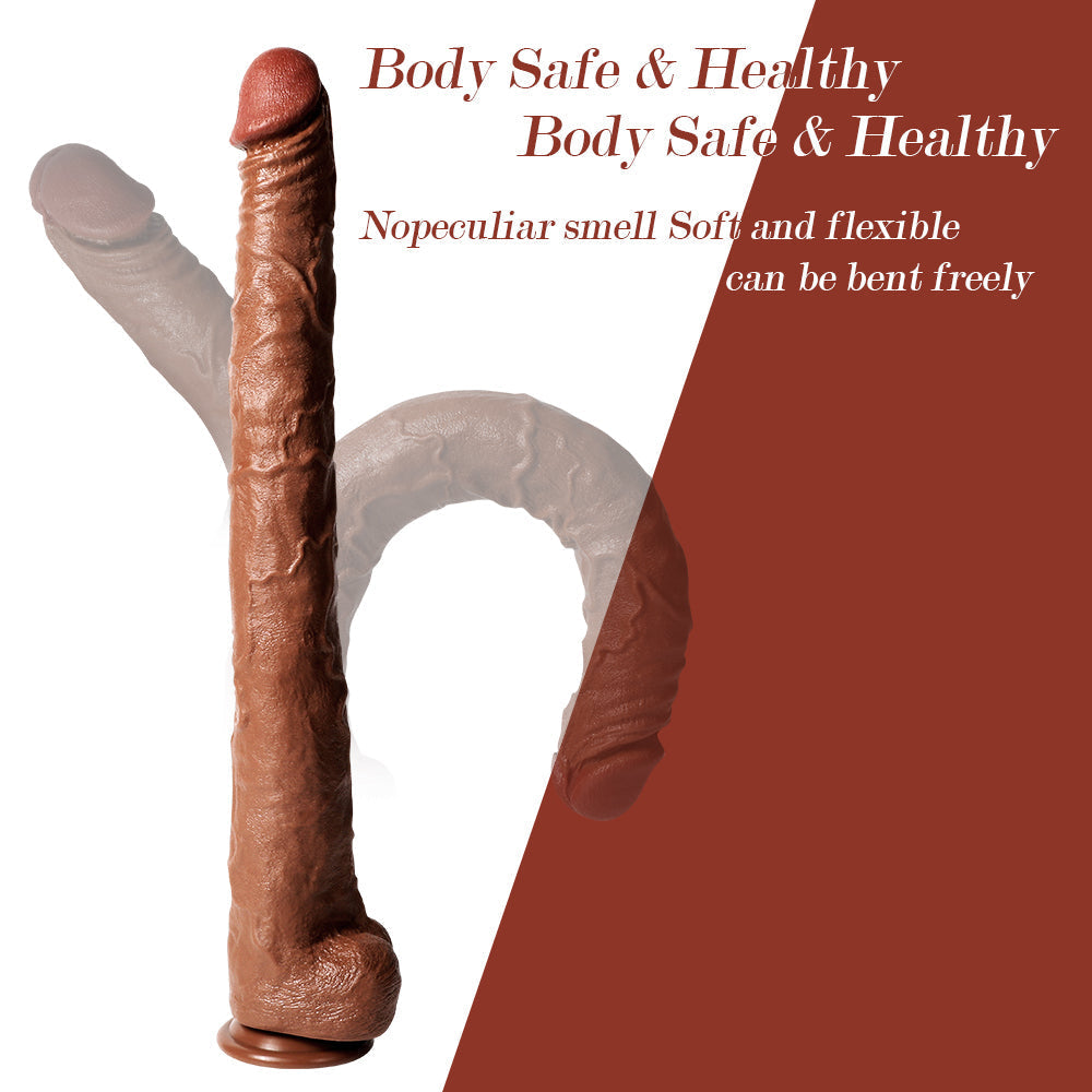 Extra Large Dildo Brown Realistic 20 Inch