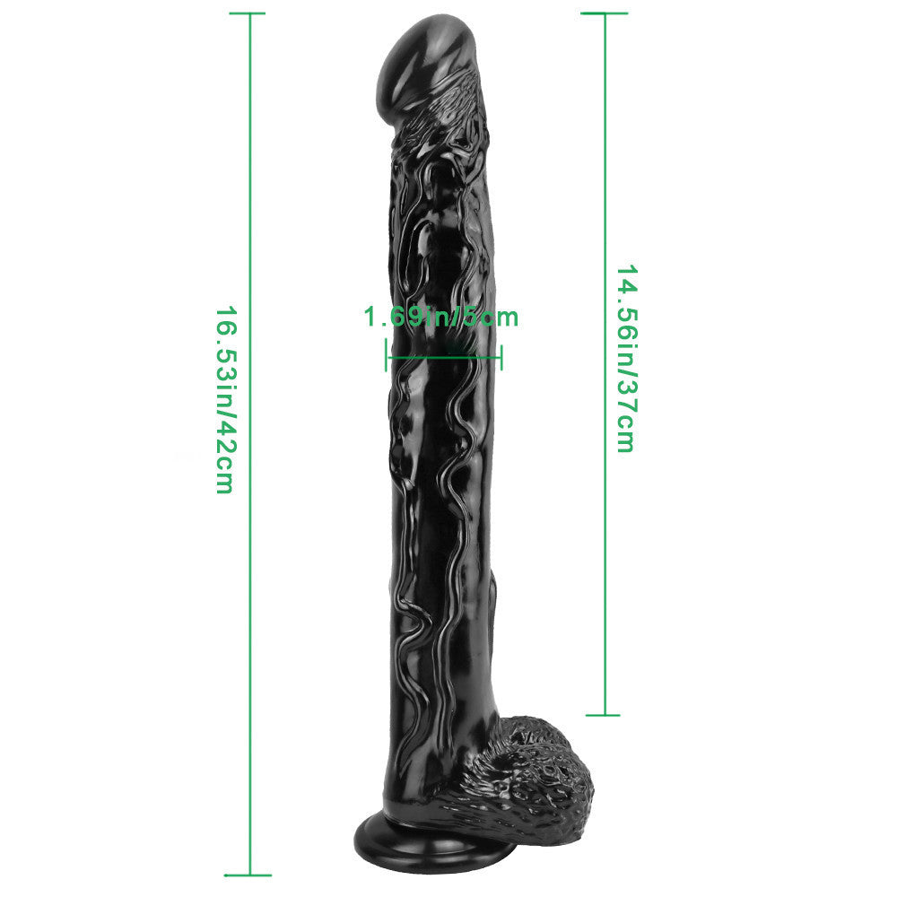 16 Inch Extra Long Black Realistic Huge Dildo