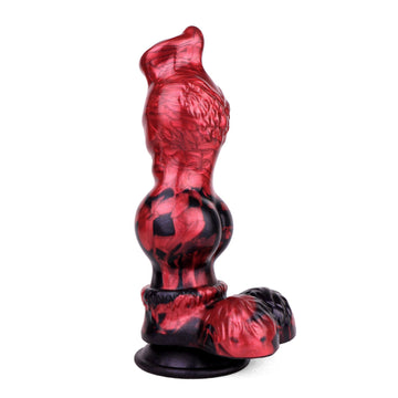 9 Inch Red Monster Dog Knot Dildo