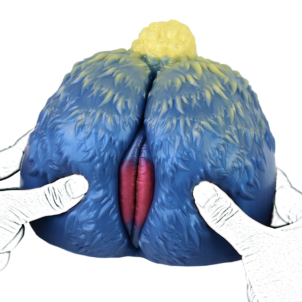Blue Silicone Furry Goat Pocket Pussy