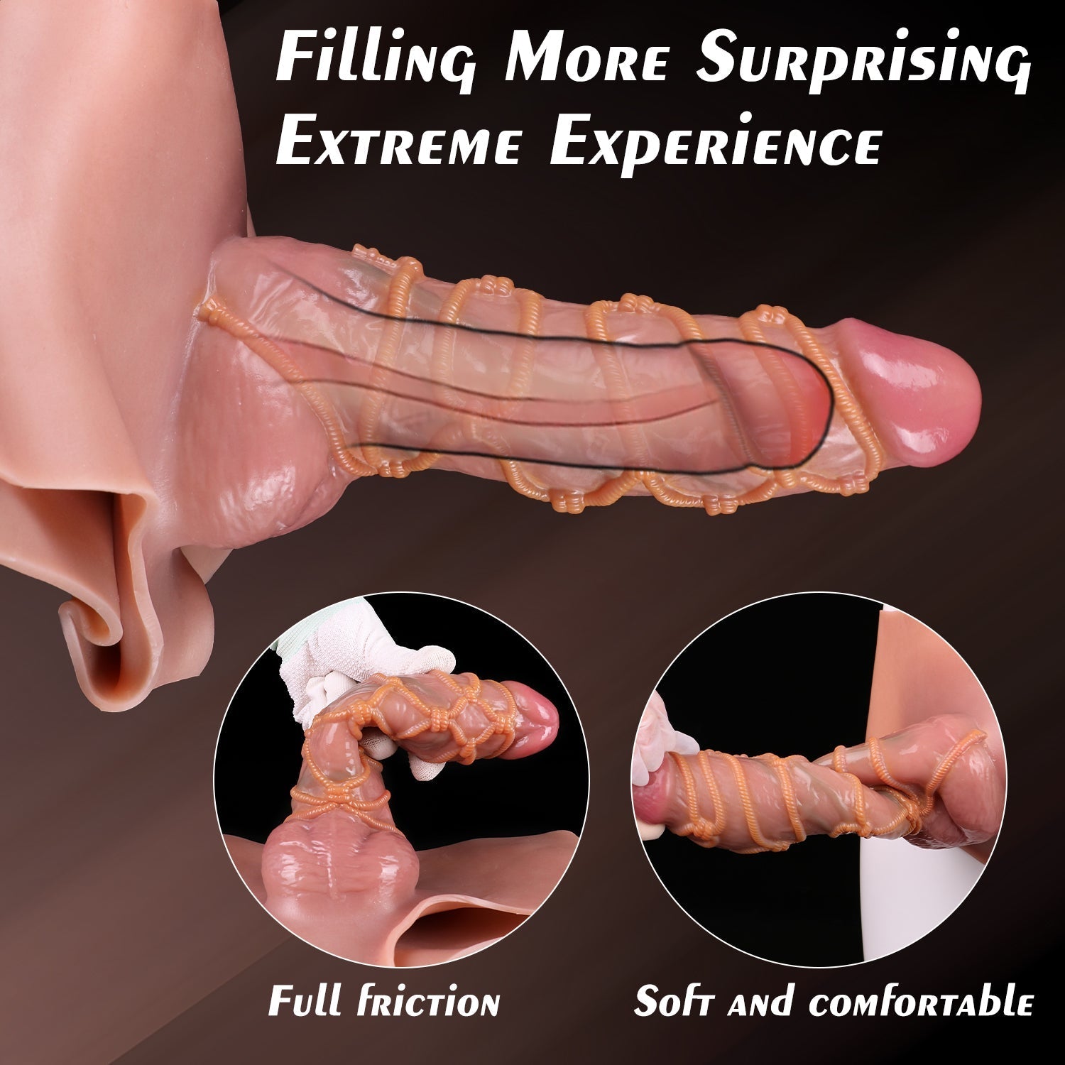 8 Inch Bondage Silicone Hollow Dildo Pants
