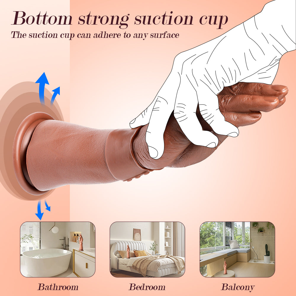 Hand Dildo Brown Realistic 11 Inch