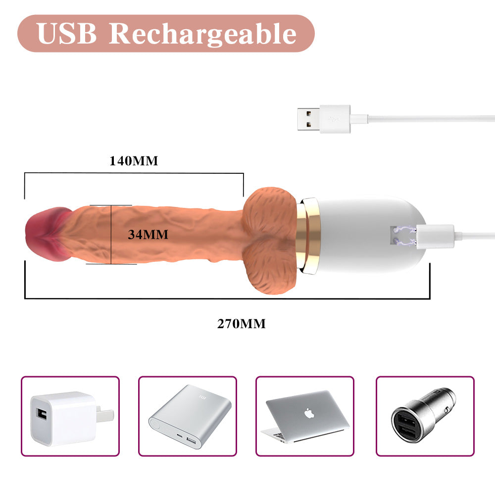 Realistic Silicone Hands Free Thrusting Sex Machine