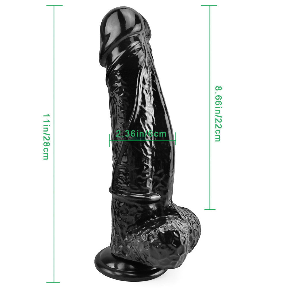 Massive Black Dildo 11 Inch Realistic Cock