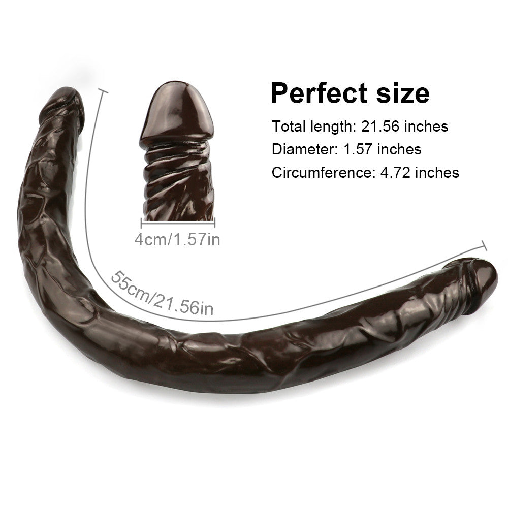 22 Inch Extra Long Brown Double Head Dildo