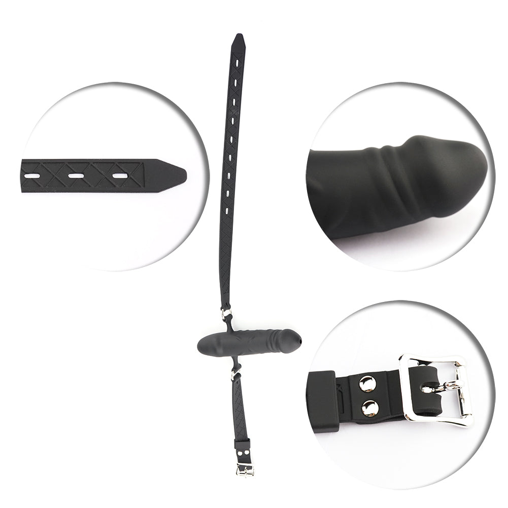 Facedildo Black Silicone Gag